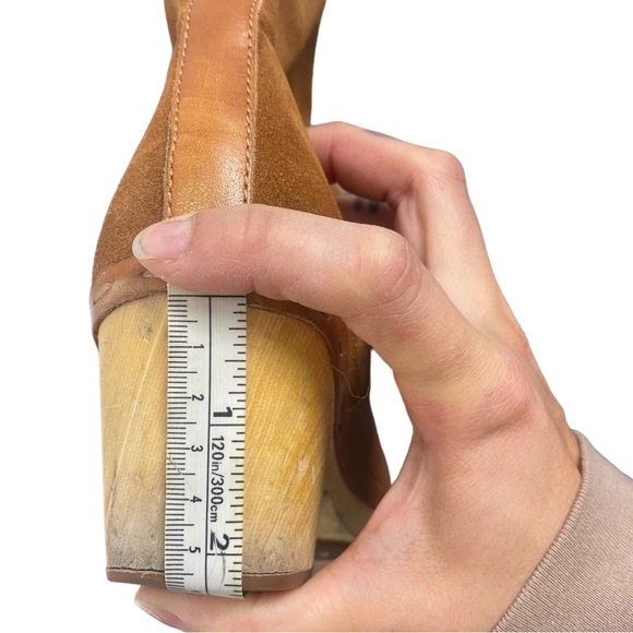 Frye & Co Odessa Cuff‎ Winter Boots Size 8 Caramel Brown Leather Pull On 0211 - Picture 9 of 11